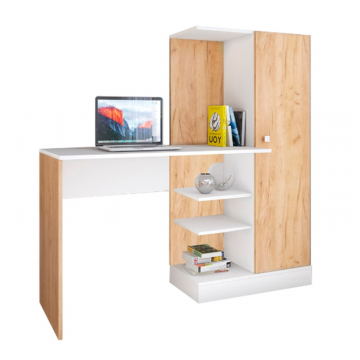 Стол компьютерный Квартет-6, белый/дуб крафт