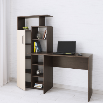 Стол компьютерный Квартет-7, венге/дуб молочный