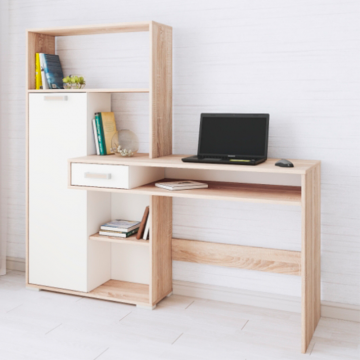 Стол компьютерный Квартет-8, дуб сонома/белый