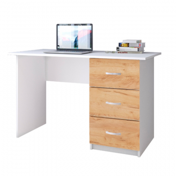 Стол письменный Сити-1, белый/дуб крафт