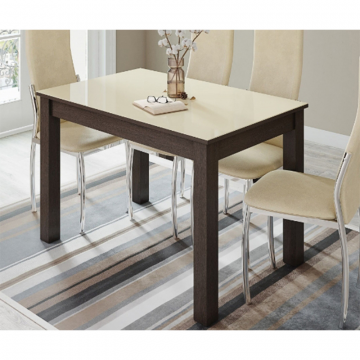 Стол обеденный Норман 60, венге/лакобель ваниль