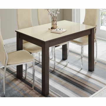 Стол обеденный Норман 60, венге/лакобель ваниль