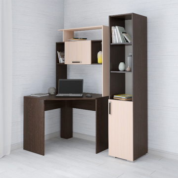Стол компьютерный Квартет-12 с пеналом, комплект, венге/дуб молочный