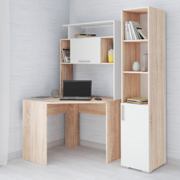 Стол компьютерный Квартет-12 с пеналом, комплект, дуб сонома/белый