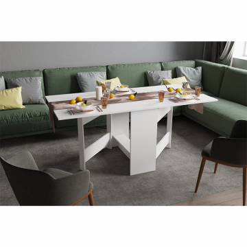 Стол кухонный раскладной, белый