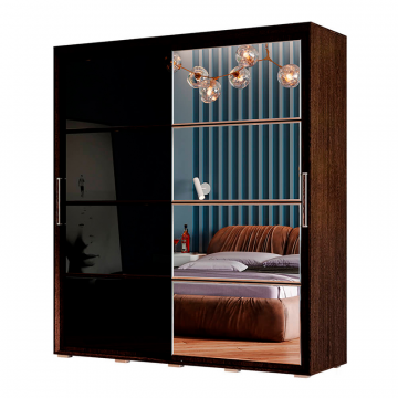 Шкаф-купе с зеркалом Крафт-6, венге