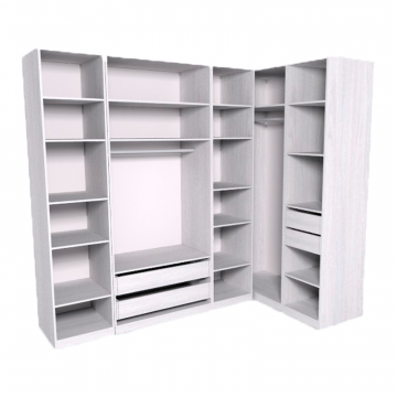 Гардеробная Рум. Комплект 3.1 без фасадов, ясень