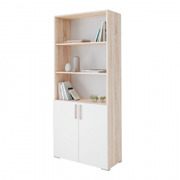 Стеллаж к столу компьютерному, дуб сонома/белый