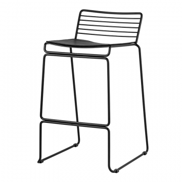 Стул полубарный Danny черный с черной подушкой