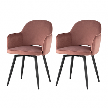 Комплект стульев Венера вращающийся велюр пыльно-розовый 2 шт