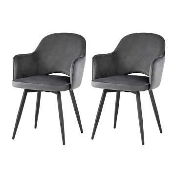 Комплект стульев Венера вращающийся велюр серый 2 шт