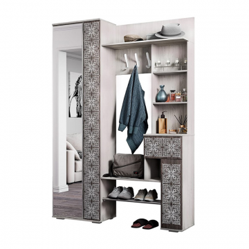 Прихожая Шанель, ясень белый/ясень темный