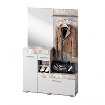 Прихожая Инстайл, бетон/белый