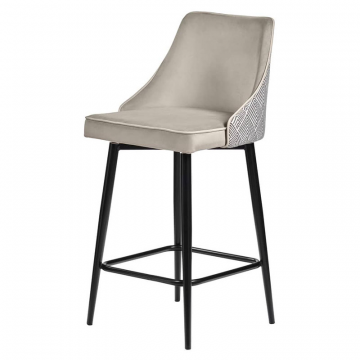 Стул полубарный Dave латте с жаккардом, с поворотным механизмом