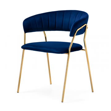 Стул на металлокаркасе Kamelia 1 dark blue / gold