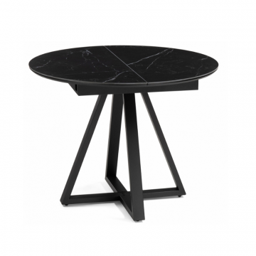 Керамический стол Нельсон 100(140)х100х76 shakespeare black / черный