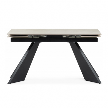 Керамический стол Ливи 140(200)х80х78 creto forever beige / черный