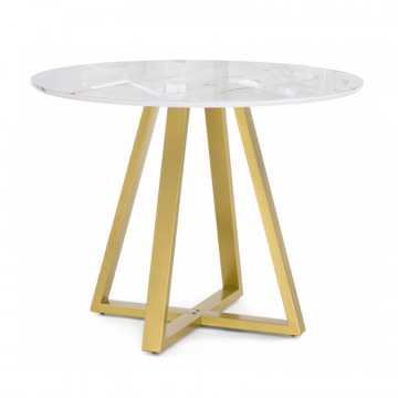 Стеклянный стол Норфолк 100х78 золото