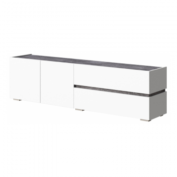 Тв тумба Атлон белый / бетон темный