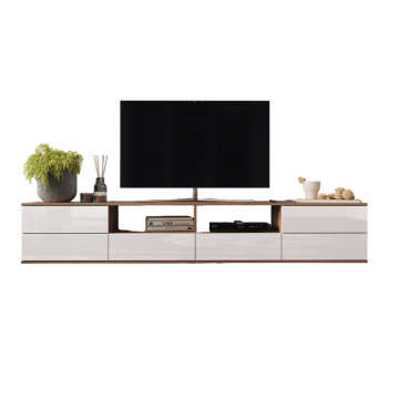 ТВ-тумба  Маллоу дуб вотан / белый глянец