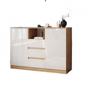 Комод Маллоу-2 дуб вотан / белый глянец