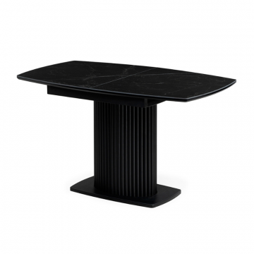 Керамический стол Фестер 140(180)х80х76 черный мрамор / черный