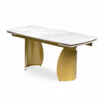 Керамический стол Готланд 180(240)х90х79 вяз скандинавский / золото