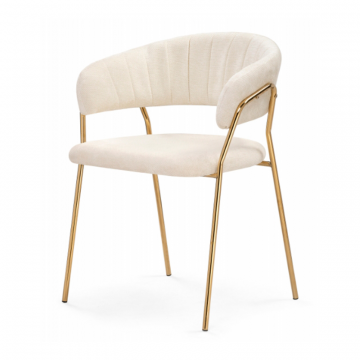 Стул на металлокаркасе Kamelia 1 white fabric / gold