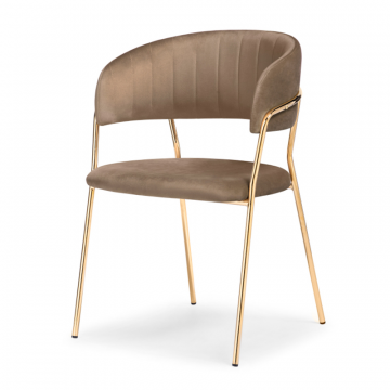 Стул на металлокаркасе Kamelia cappuccino / gold