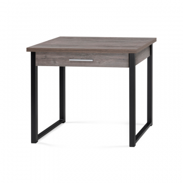 Деревянный стол Ибби 90(128)х64х77 рошелье / черный матовый