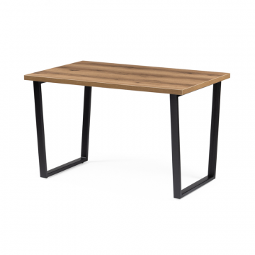 Стол Лота Лофт 120х74х75 25 мм дуб делано темный / матовый черный