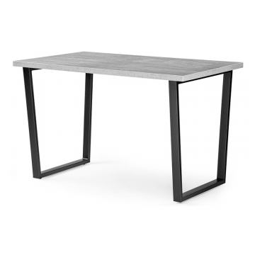 Стол Лота Лофт 140х80х75 25 мм черный матовый / бетон