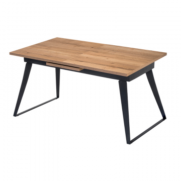 Стол Кхал 140(180)х80х78 галифакс графит / натуральный