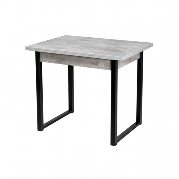 Стол Форли 90(150)х67х77 бетон / черный матовый