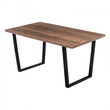 Стол Эльпатия 130х75х75 дуб велингтон / черный матовый