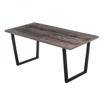 Стол Эльпатия 150х75х75 дуб рошелье / черный матовый