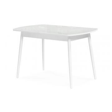 Стеклянный стол Бейкер 120(152)х70х75 белый