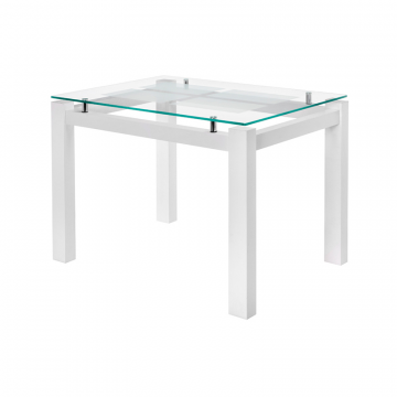 Стеклянный стол Бран 104х74х76 дерево белое