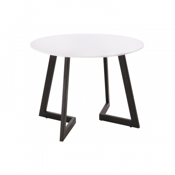 Стеклянный стол Алингсос 100(140)х100х76 белая шагрень / белый