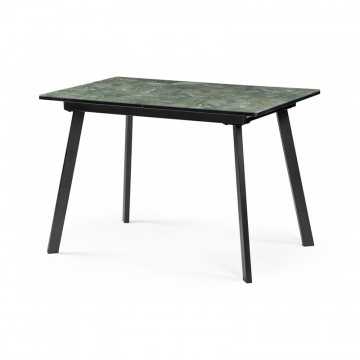 Стеклянный стол Агни 110 королевский мрамор / черный матовый