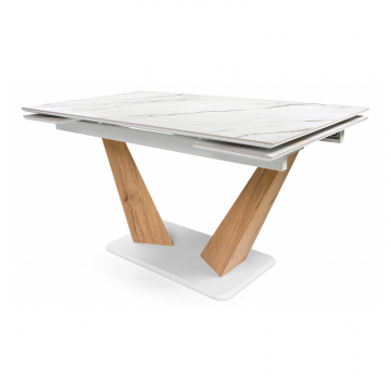 Керамический стол Кели 140(200)х80х76 дуб монтана / белый