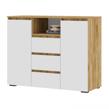 Комод Элла КМ 01 белый / дуб крафт золото