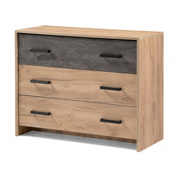 Комод Taika дуб золотой / камень темный