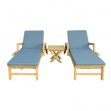 Комплект из 2-х шезлонгов PAOLO из акации и столика LUCIO