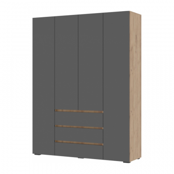 Шкаф Элла ШК 05 серый графит / дуб крафт золото