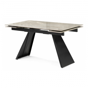 Стеклянный стол Хорсборо 140(200)х80х79 обсидиан / черный