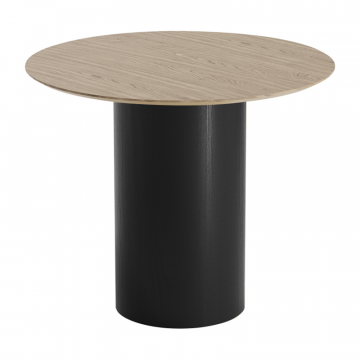 Стол обеденный Type D 90 см основание D 39 см (натуральный дуб, черный)