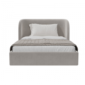 Кровать двуспальная Classic 140 см (серый, велюр)