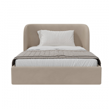 Кровать двуспальная Classic 140 см (бежевый, велюр)