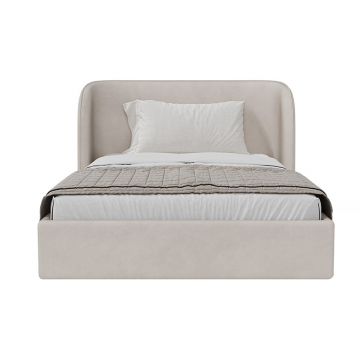 Кровать двуспальная Classic 140 см (молочный, велюр)